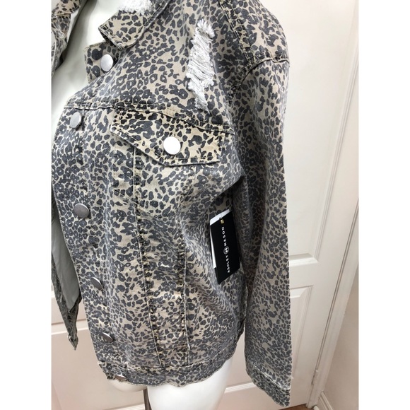 ASHLEY MASON Distressed Leopard Print Jacket - Picture 3 of 4